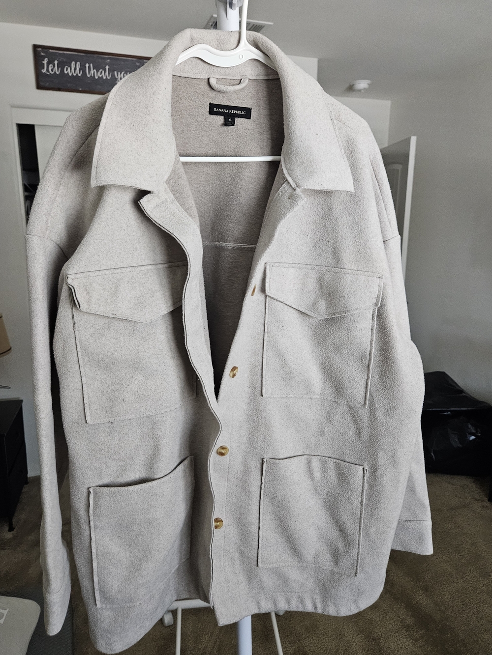 Banana Republic Cream Lightweight Overshirt Jacket